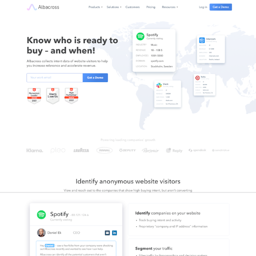 Albacross  Landing Page Design