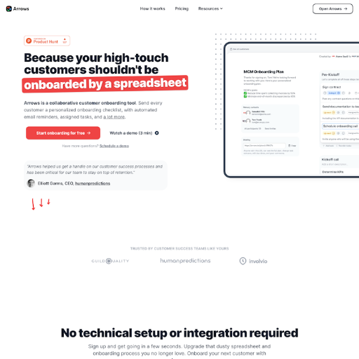 Arrows  Landing Page Design