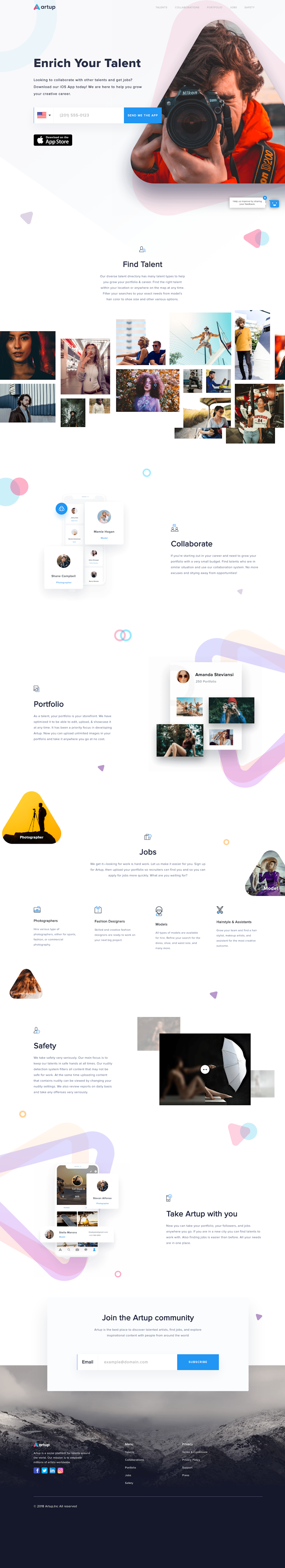 Artup  Landing Page Design