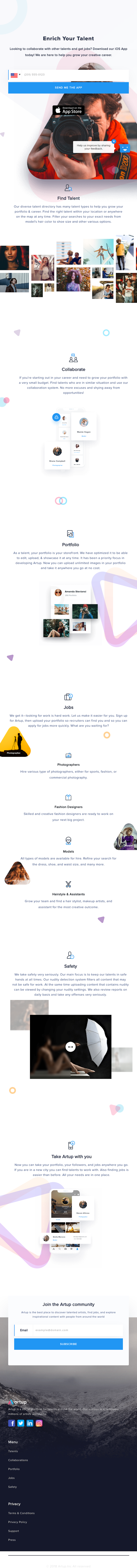 Artup  Landing Page Design