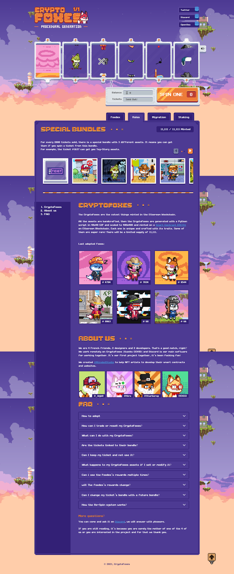 Cryptofoxes  Landing Page Design
