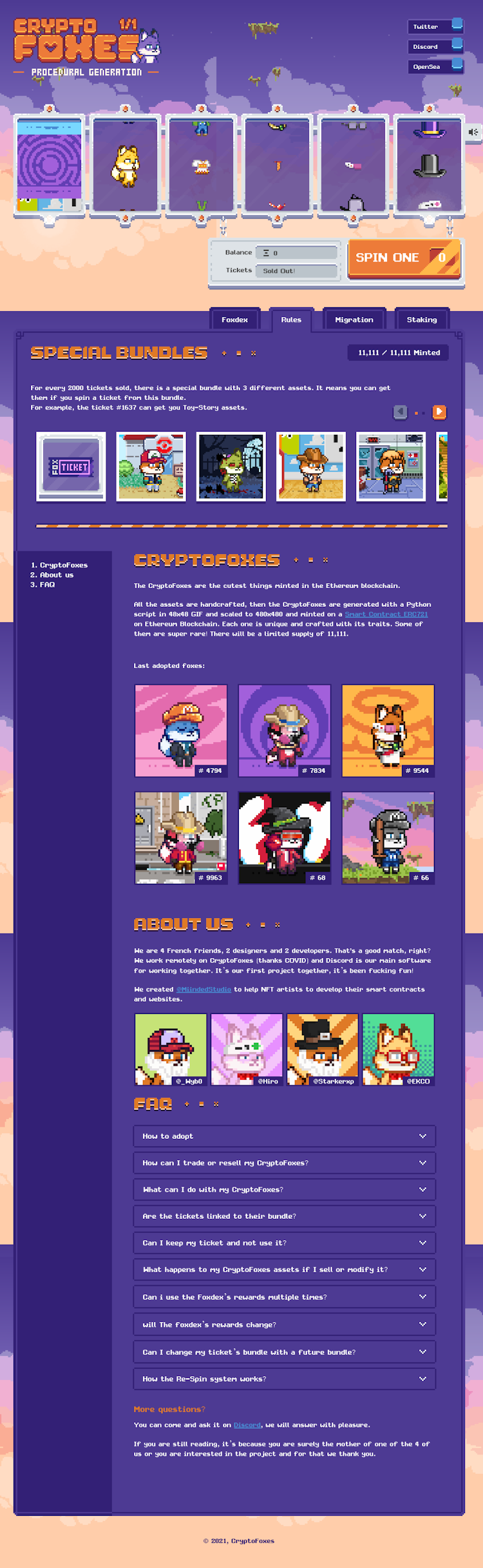 Cryptofoxes  Landing Page Design