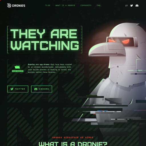Dronies  Landing Page Design