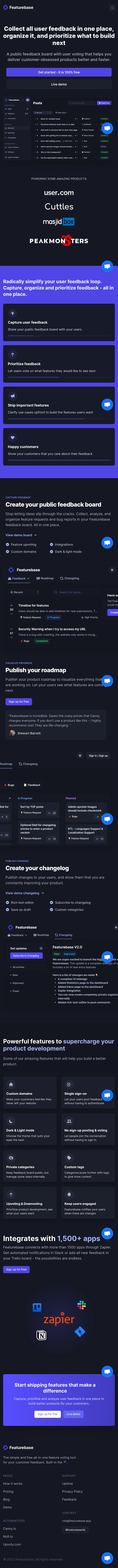 Featurebase  Landing Page Design