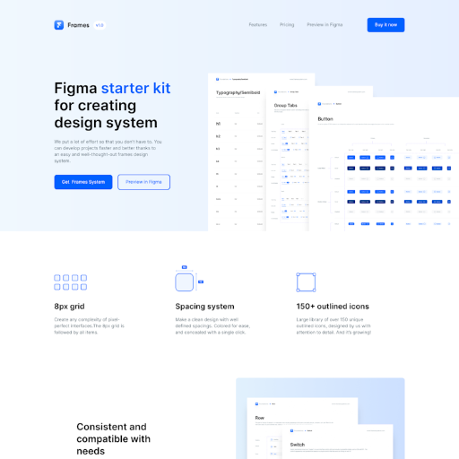 Framessystem  Landing Page Design
