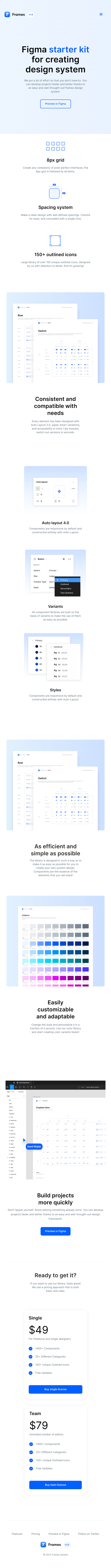 Framessystem  Landing Page Design