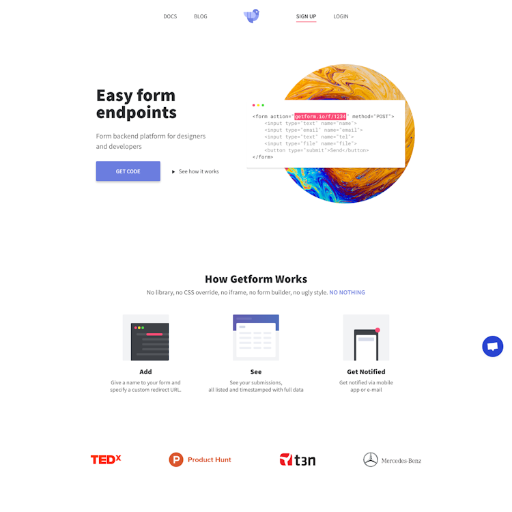 Getform  Landing Page Design