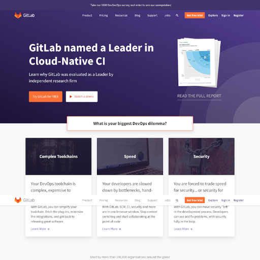 Gitlab  Landing Page Design