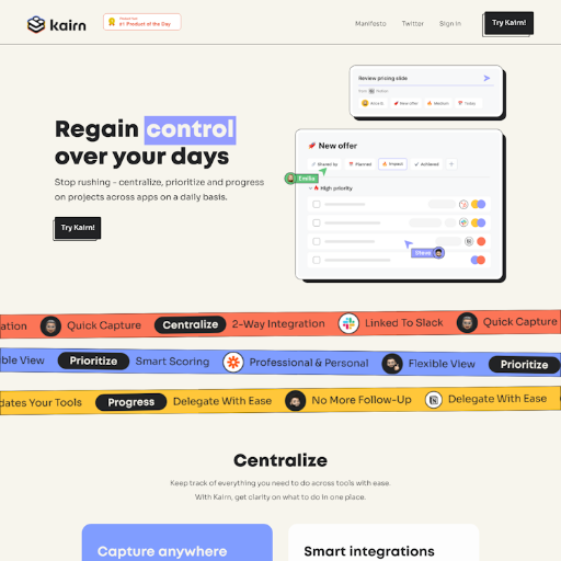 Kairn  Landing Page Design