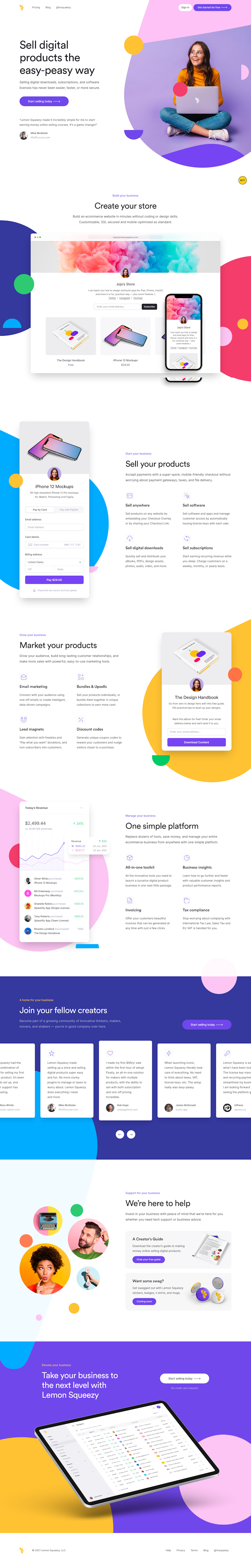 Lemonsqueezy  Landing Page Design