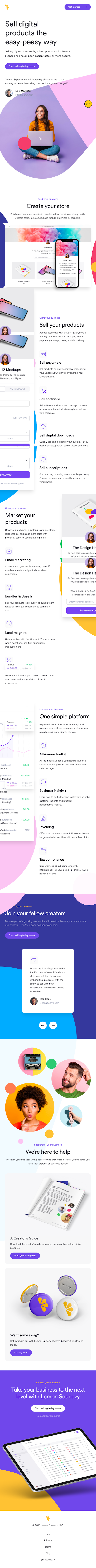 Lemonsqueezy  Landing Page Design