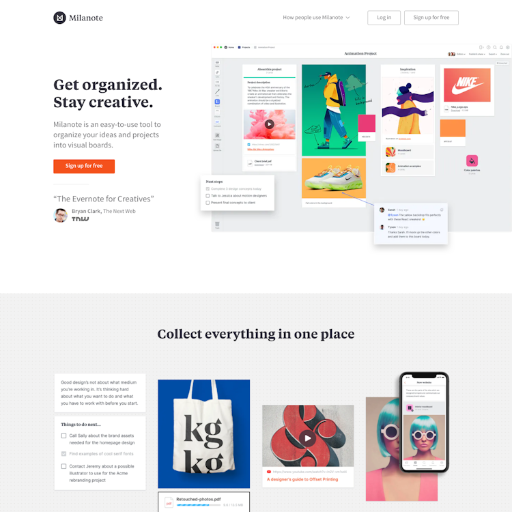 Milanote  Landing Page Design