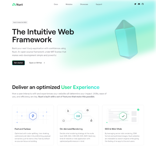 Nuxt  Landing Page Design