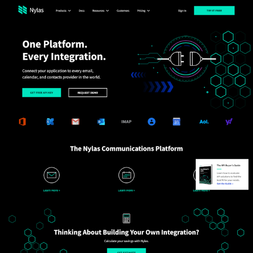 Nylas  Landing Page Design