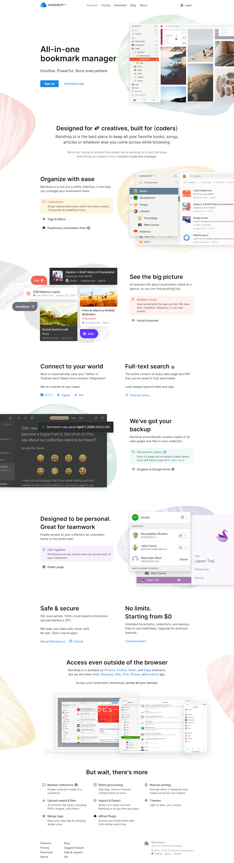 Raindrop  Landing Page Design