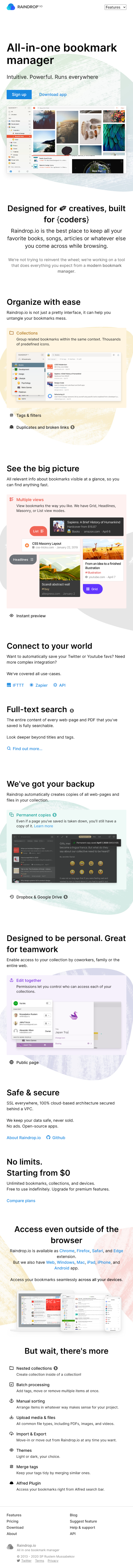 Raindrop  Landing Page Design