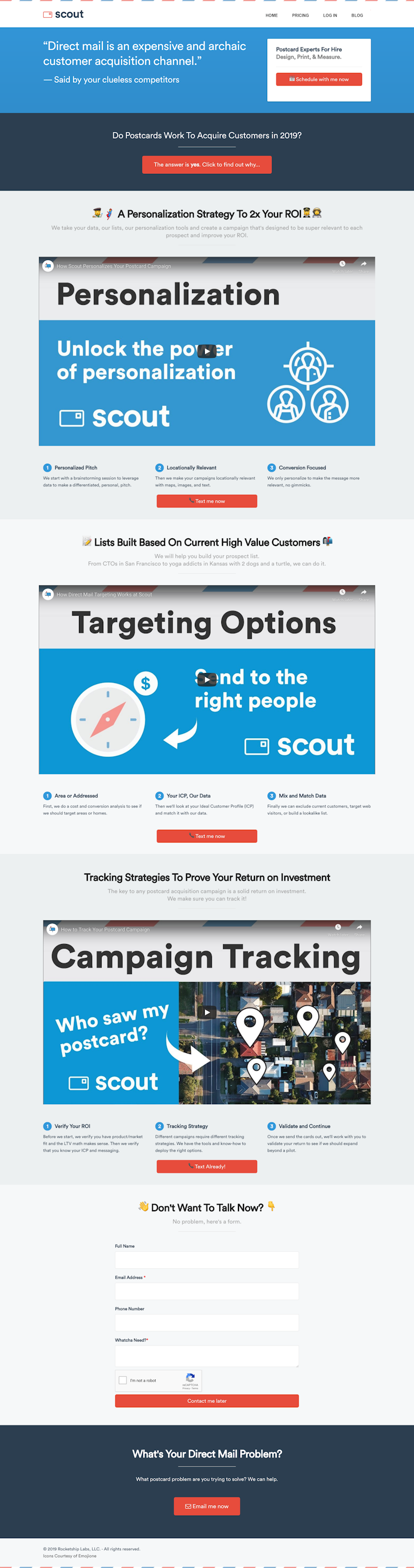 Sendwithscout  Landing Page Design