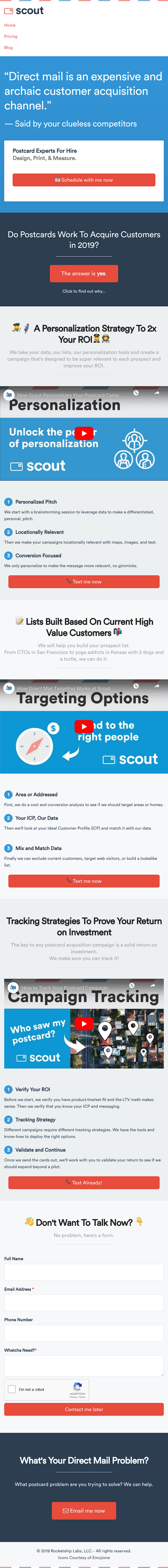 Sendwithscout  Landing Page Design