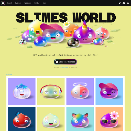 Slimes  Landing Page Design