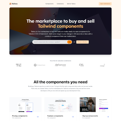 Tailory  Landing Page Design