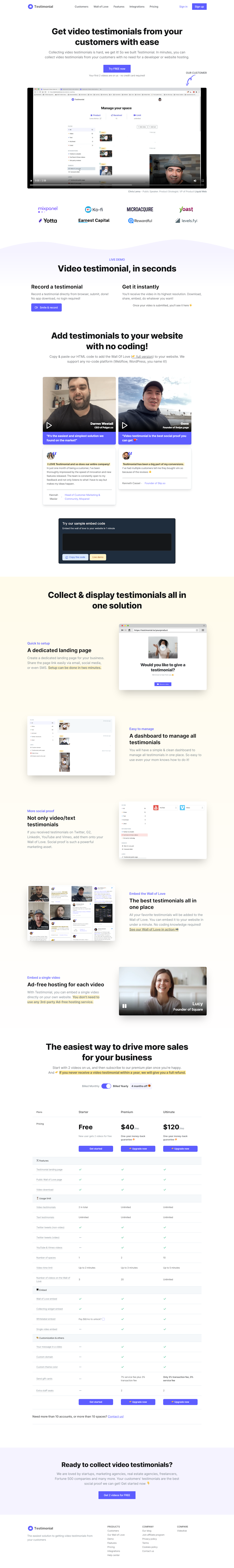 Testimonial  Landing Page Design
