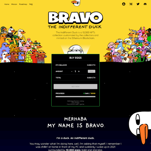 The Indifferent Duck  Landing Page Design