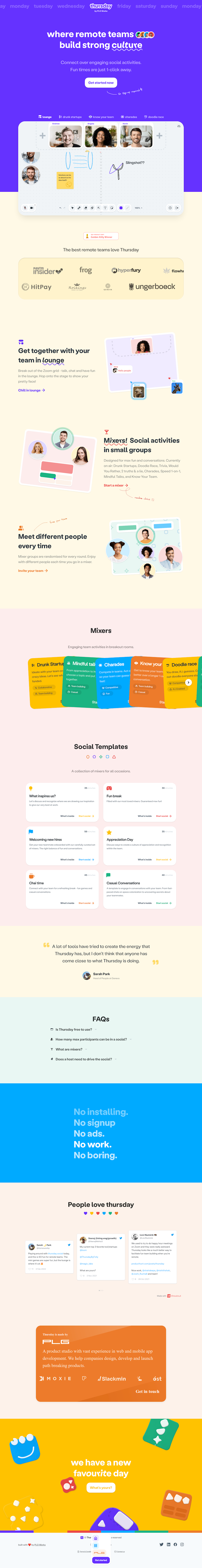 Thursday  Landing Page Design