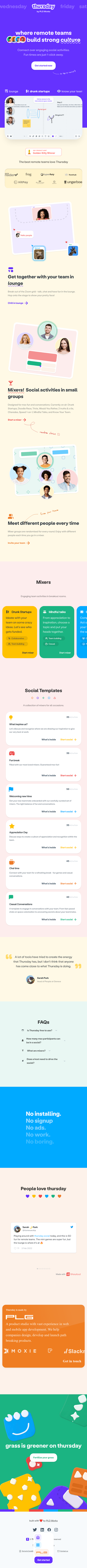 Thursday  Landing Page Design