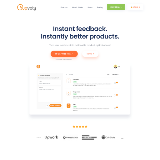 Upvoty  Landing Page Design