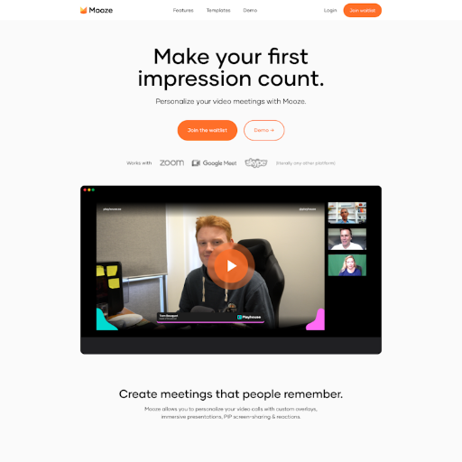 Usemooze  Landing Page Design