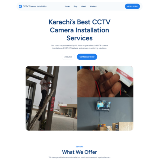 CCTV Landing Page Design