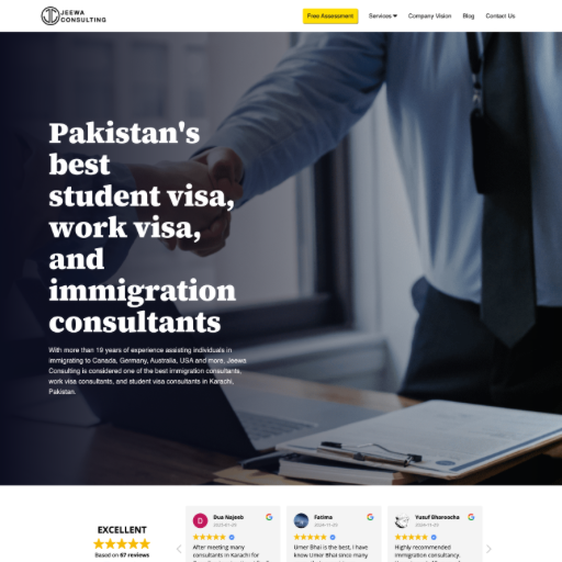 Jeewa Consulting Landing Page Design