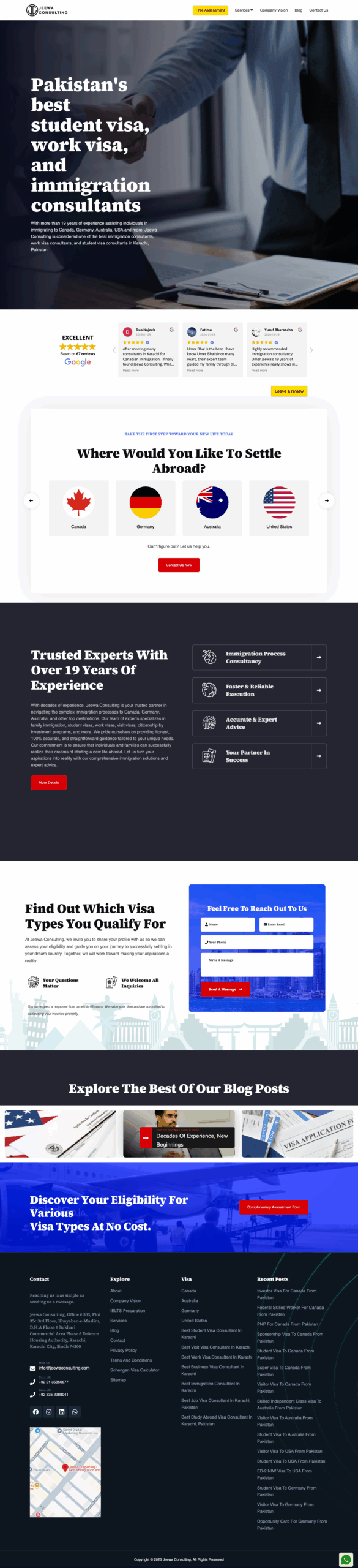 Jeewa Consulting Landing Page Design