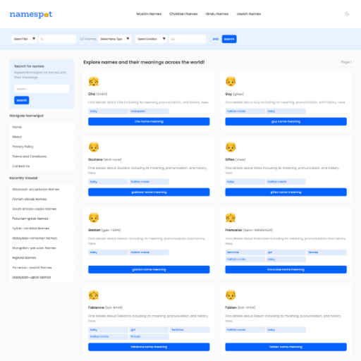 NameSpot Landing Page Design