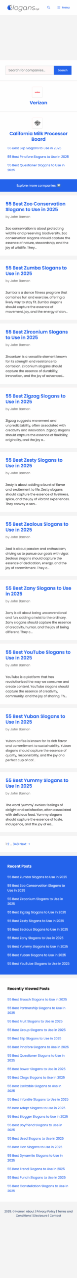 Slogans Landing Page Design